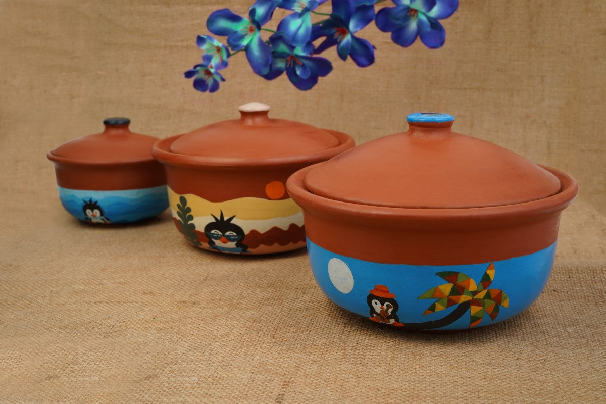 Terracotta Serving Bowls Set (Set of 3)