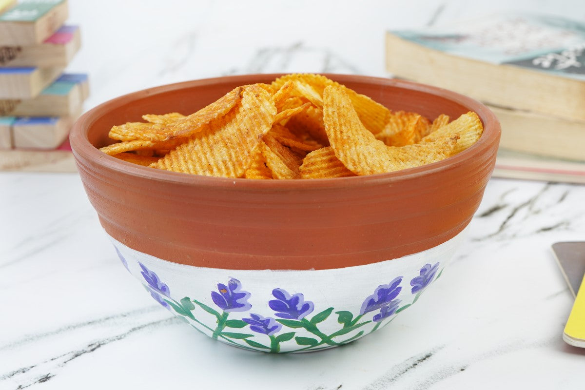 Lavender Terracotta Serving Bowl