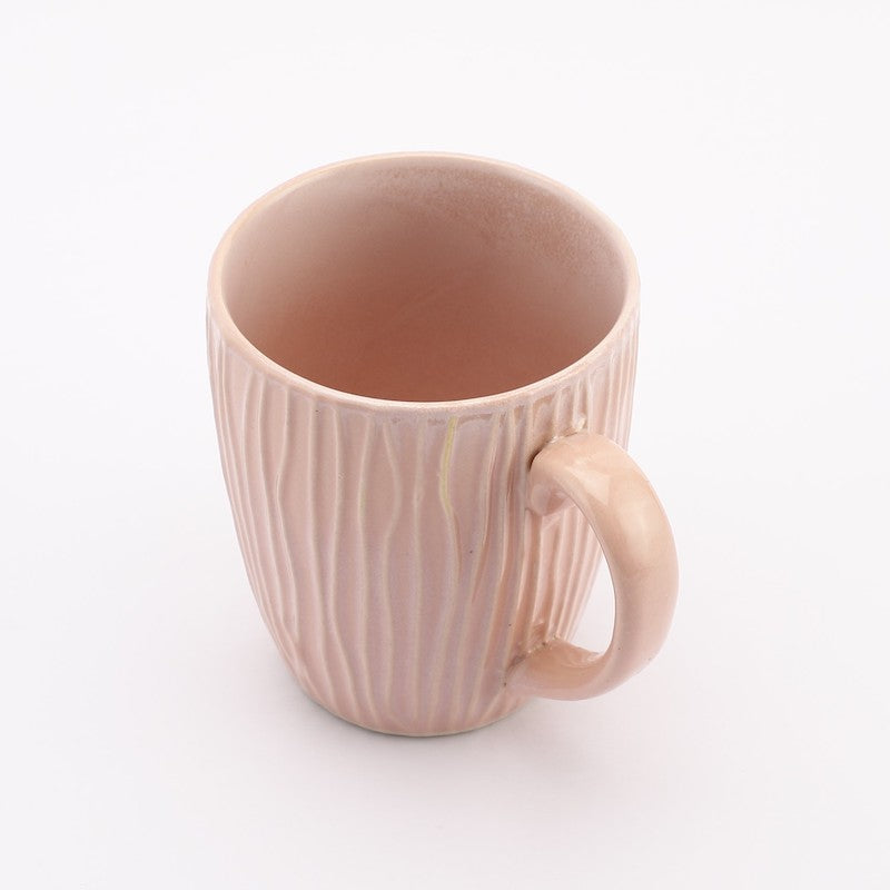 Light Pink Glazed Coffee Mugs (Set of 6)