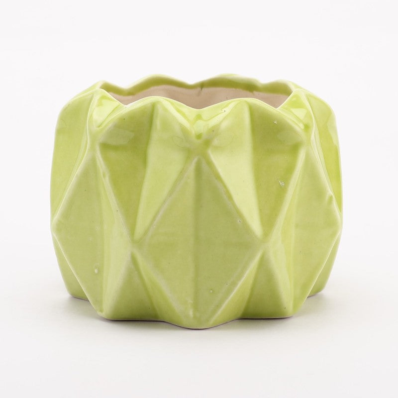 Light Green Hexagonal Ceramic Planter