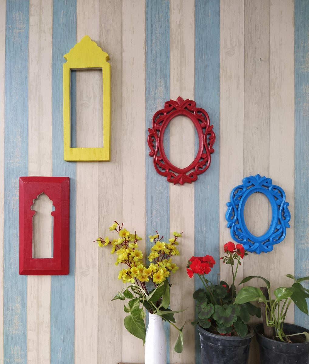 Jazzy Jharokha & Carving Wall Decorative Frame (Set Of 4)