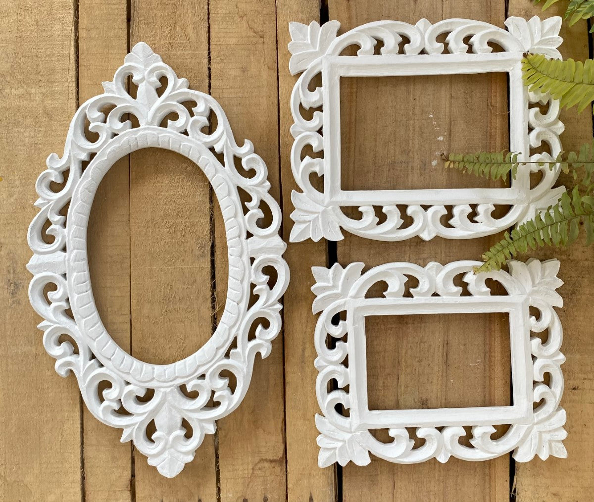 White Oval Rectangular Wall Decorative Set