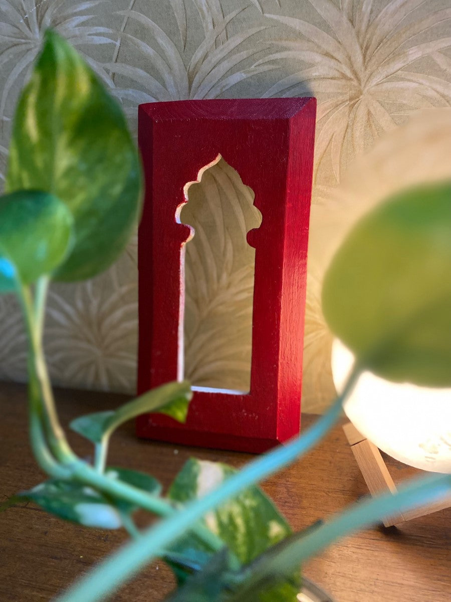 Red Jharokha Wall Frame