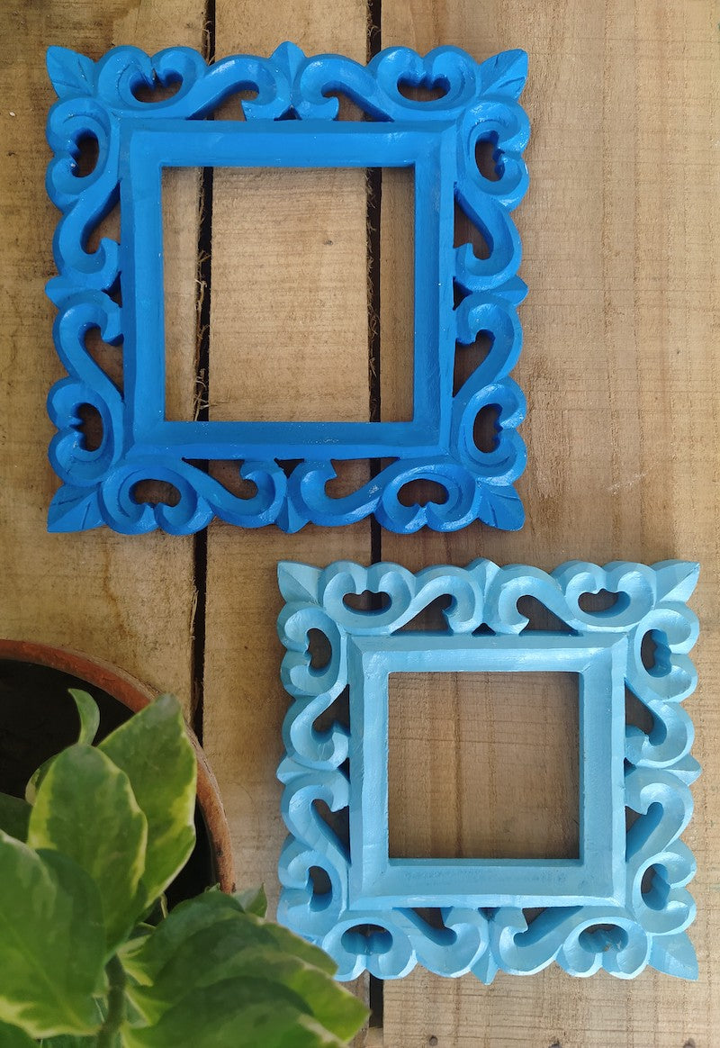 Light Dark Blue Square Decorative Frame Set