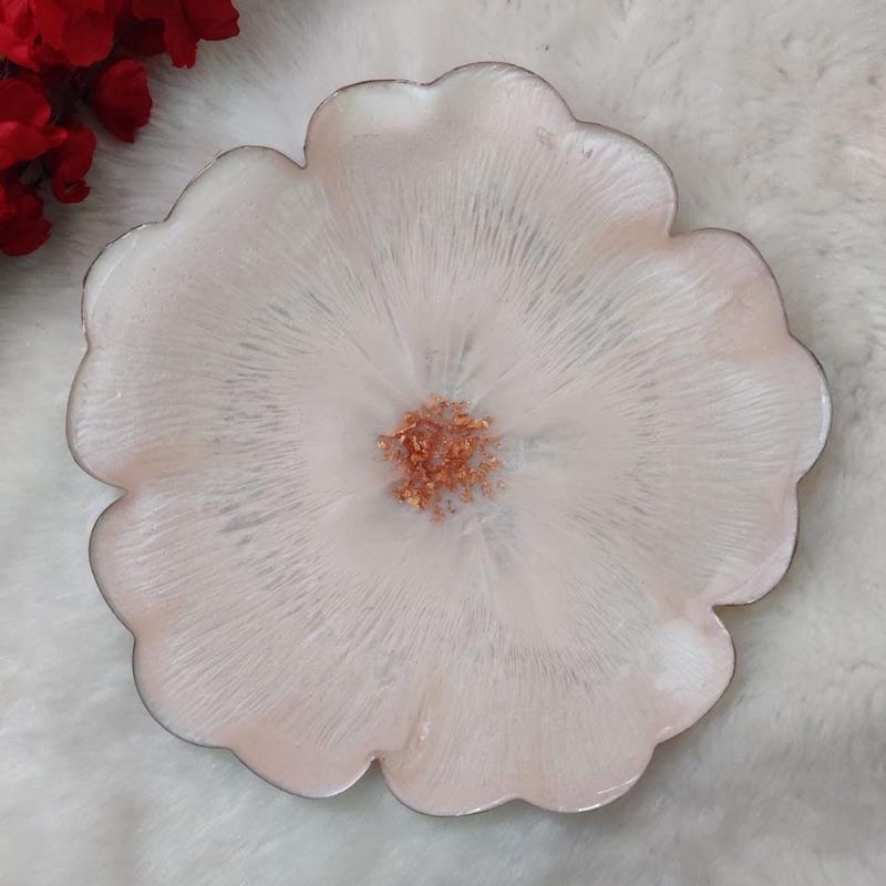 Dusty Peach Resin Cupcake Bowl