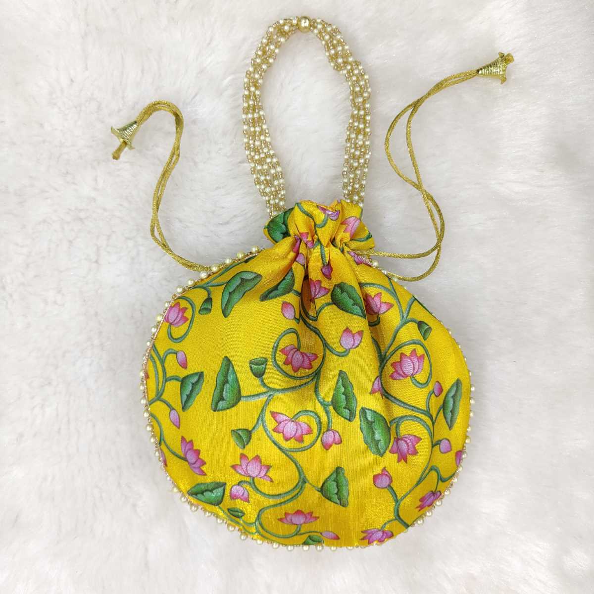 Lotus Flower Pichwai Rajasthani Womens Potli