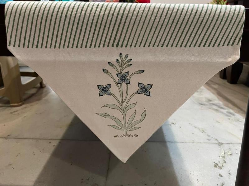 Pink & Green Floral Table Runner