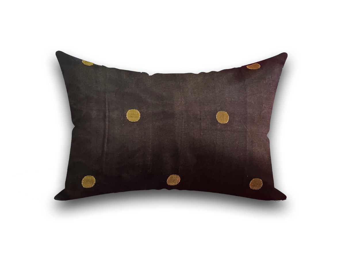 Zari Dotted Black & Gold Cushion Cover