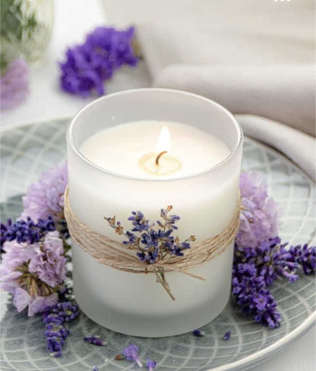Scented Frosted Glass Soy Wax Candle