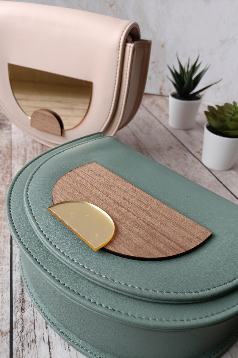 Half Circle Sling Bag With Applique Detail