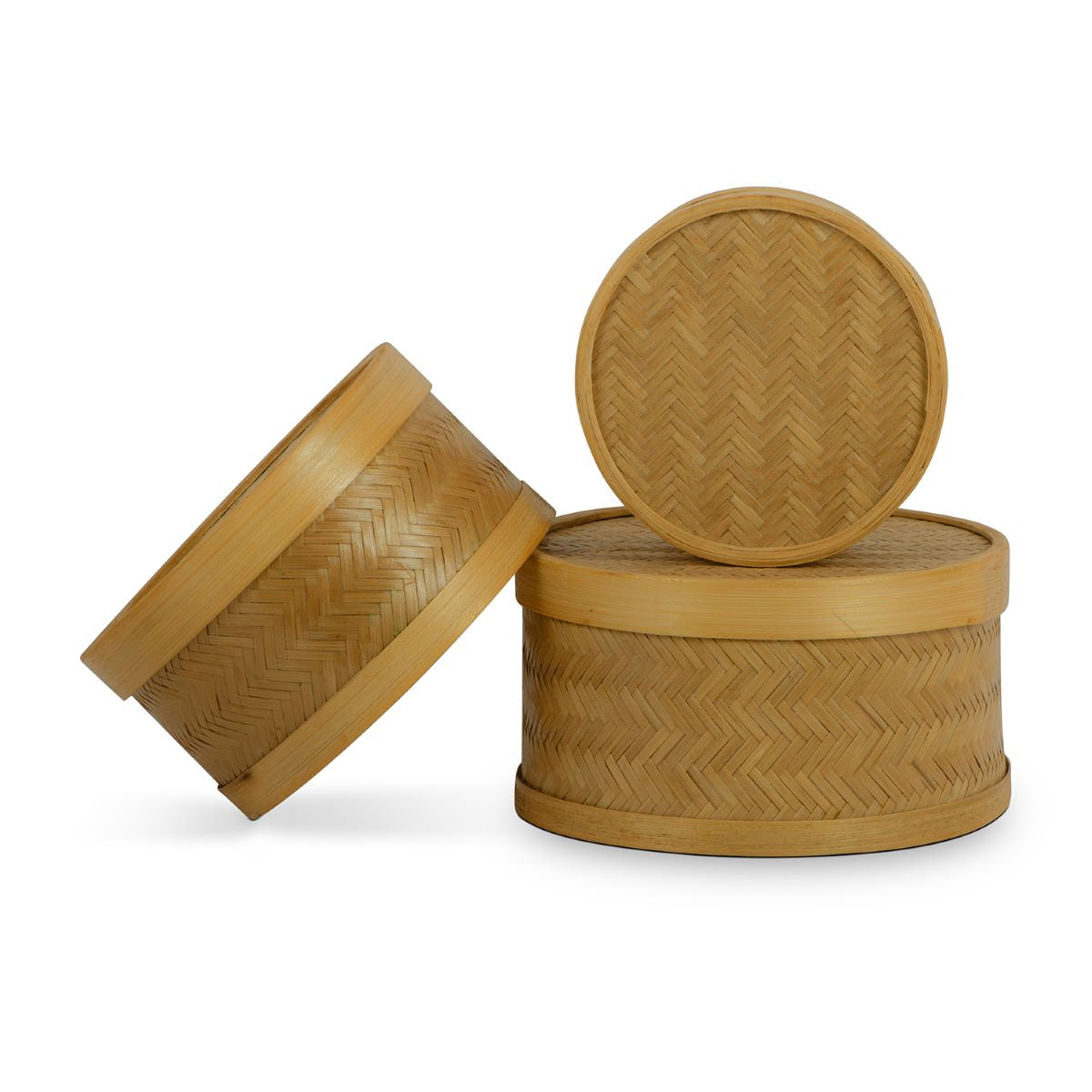 Bamboo Handmade Multipurpose Box (Set Of 3)