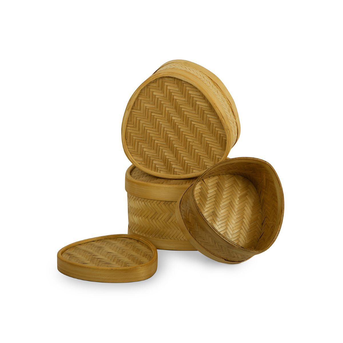 Bamboo Handmade Multipurpose Box (Set Of 3)
