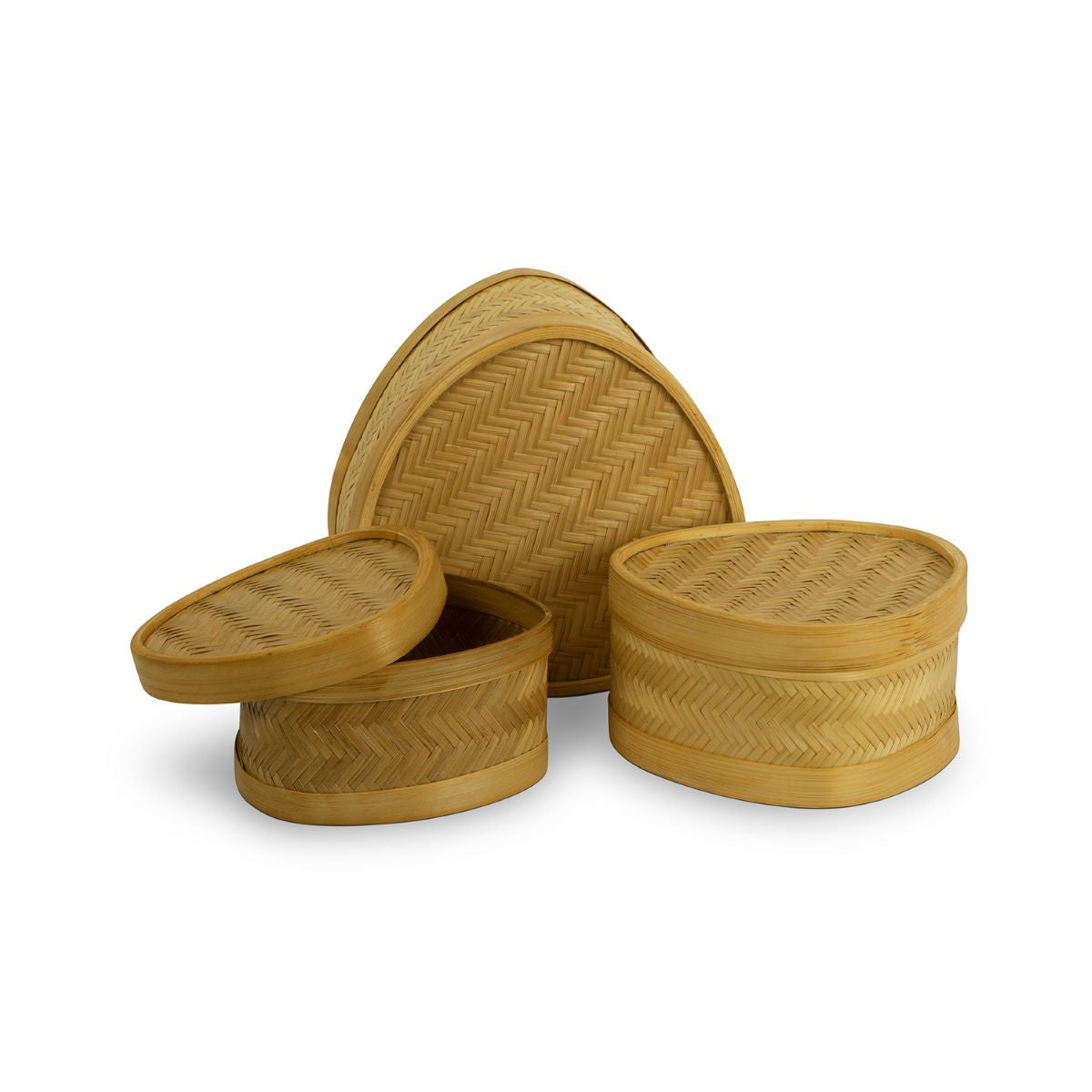 Bamboo Handmade Multipurpose Box (Set Of 3)