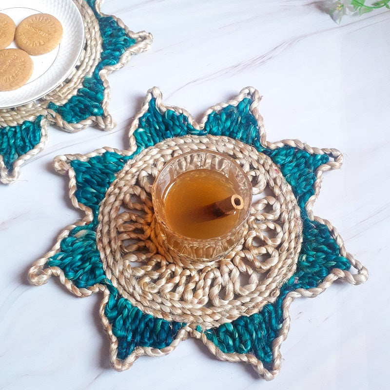 Jute Braided Green Placemats (Set of 2)