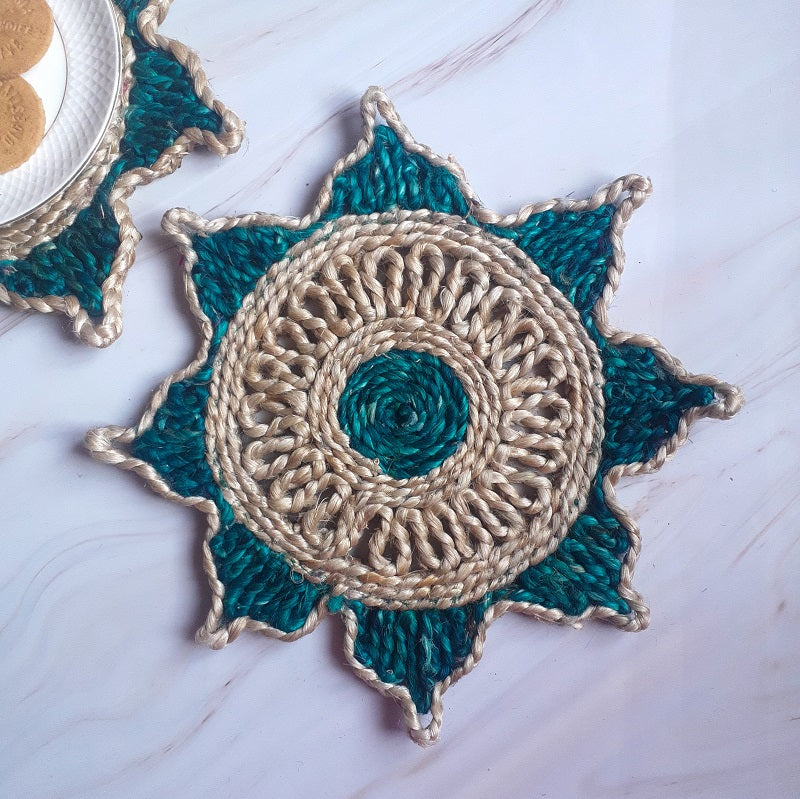 Jute Braided Green Placemats (Set of 2)