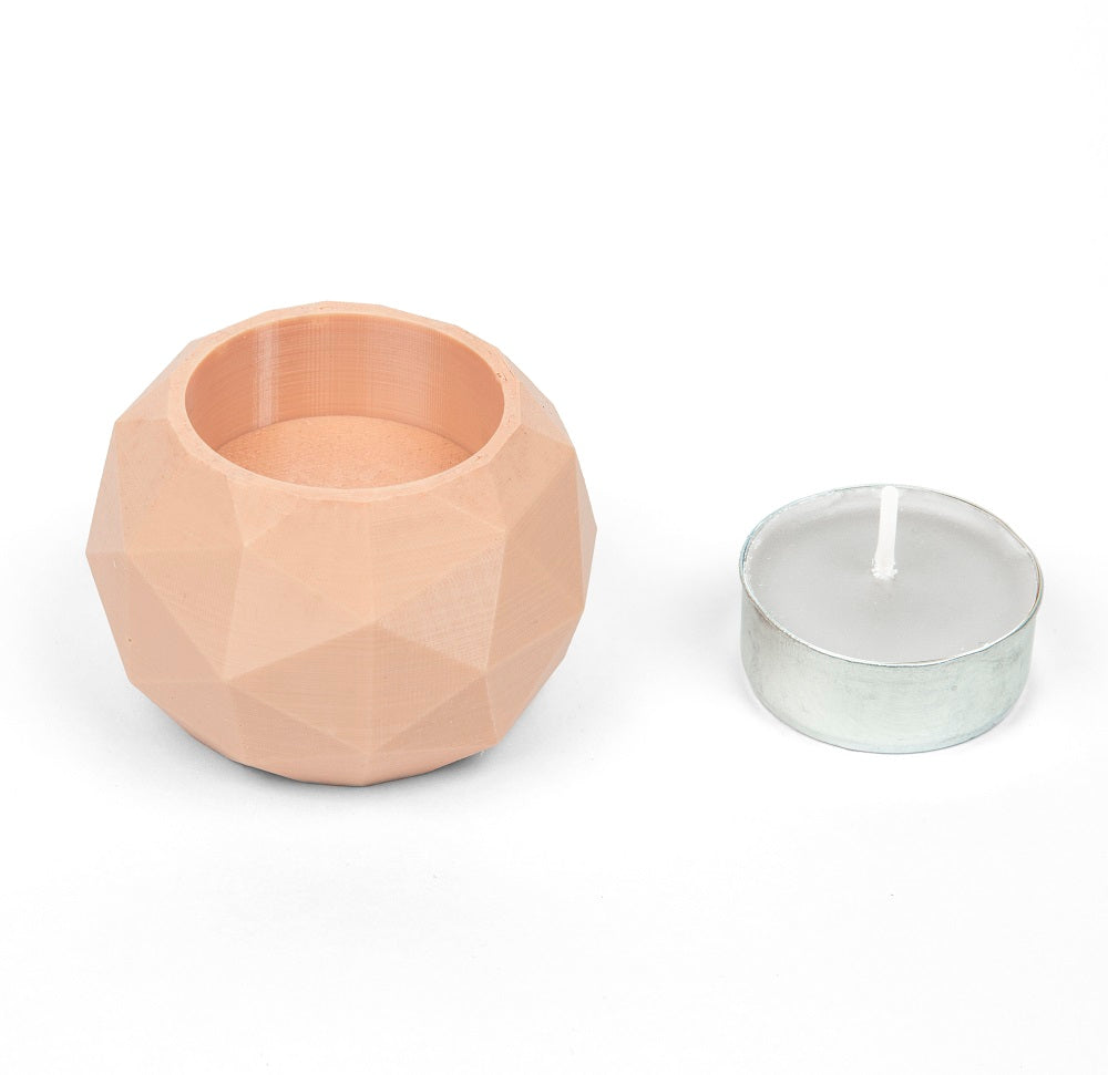 Peach Aurora Handmade Resin Candle Holder with Tealight