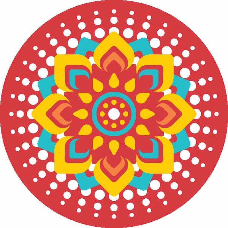 Diwali Highlights on Canvas Circle Mandala (Pack of 2/4/6)