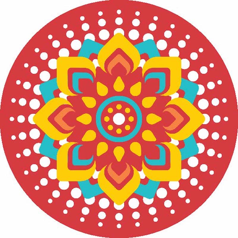 Diwali Highlights on Canvas Circle Mandala (Pack of 2/4/6)