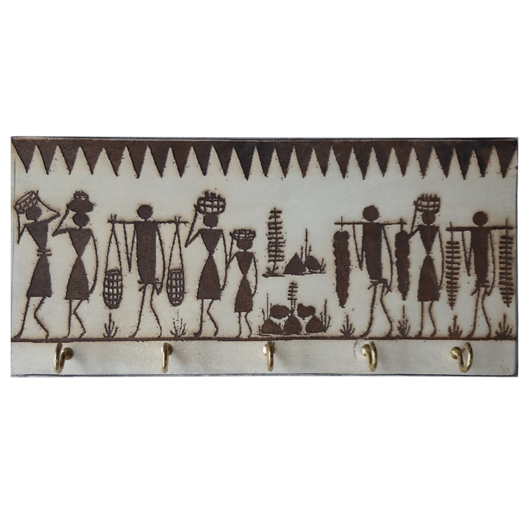 Warli Art Design Key Hanger