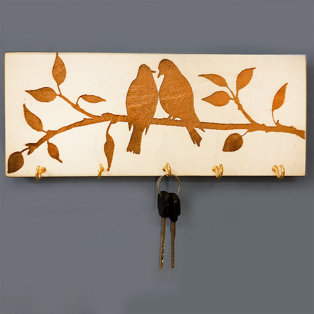 Bird Design Wooden Key Hanger
