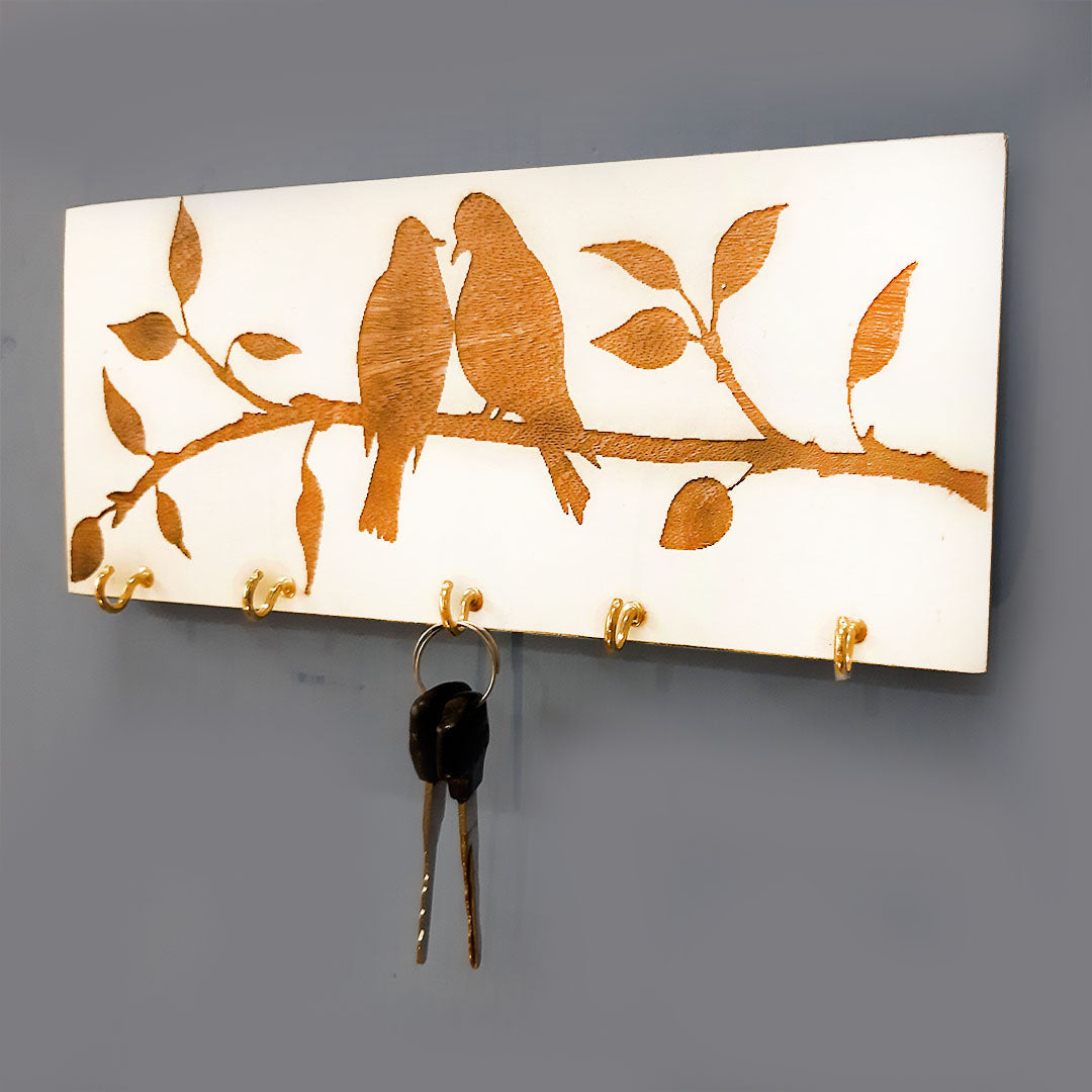Bird Design Wooden Key Hanger
