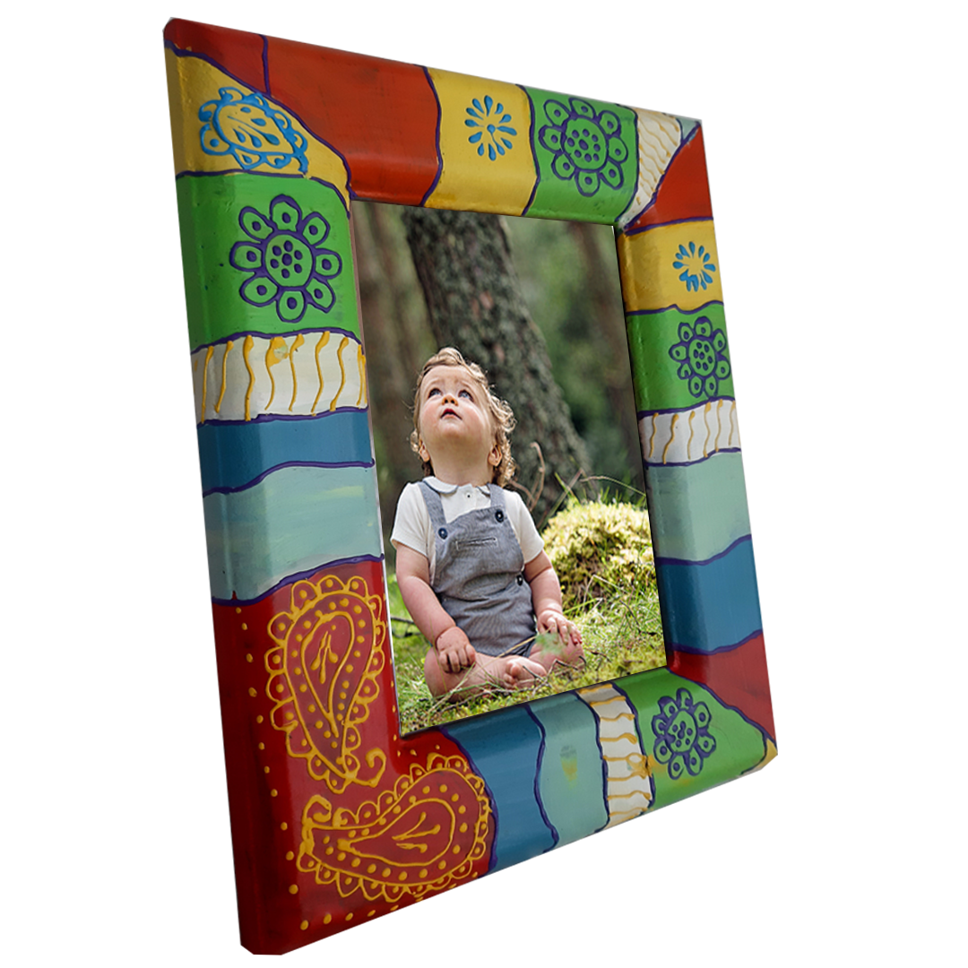 Multicolor Hand Painted Photo Frame