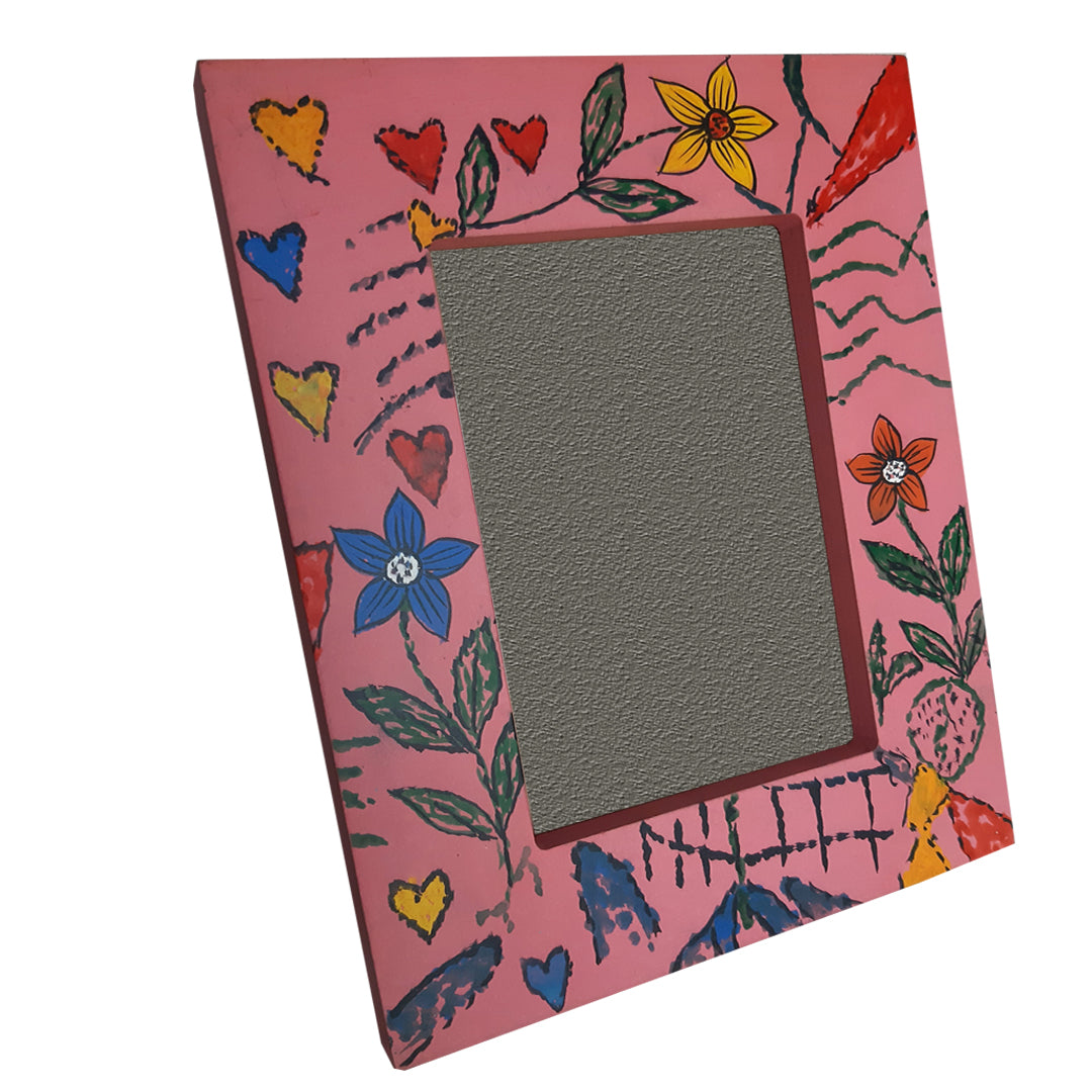 Hand Painted Pink Photo Frame