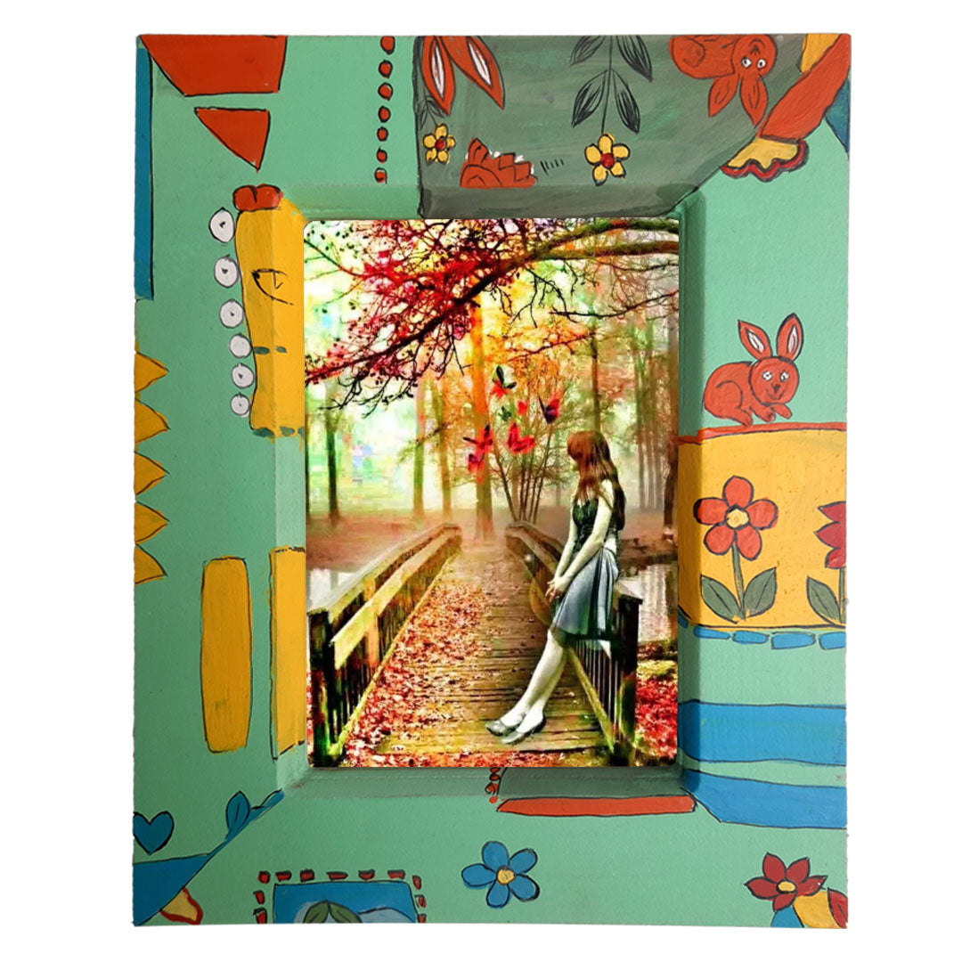 Mint Green Hand Painted Photo Frame