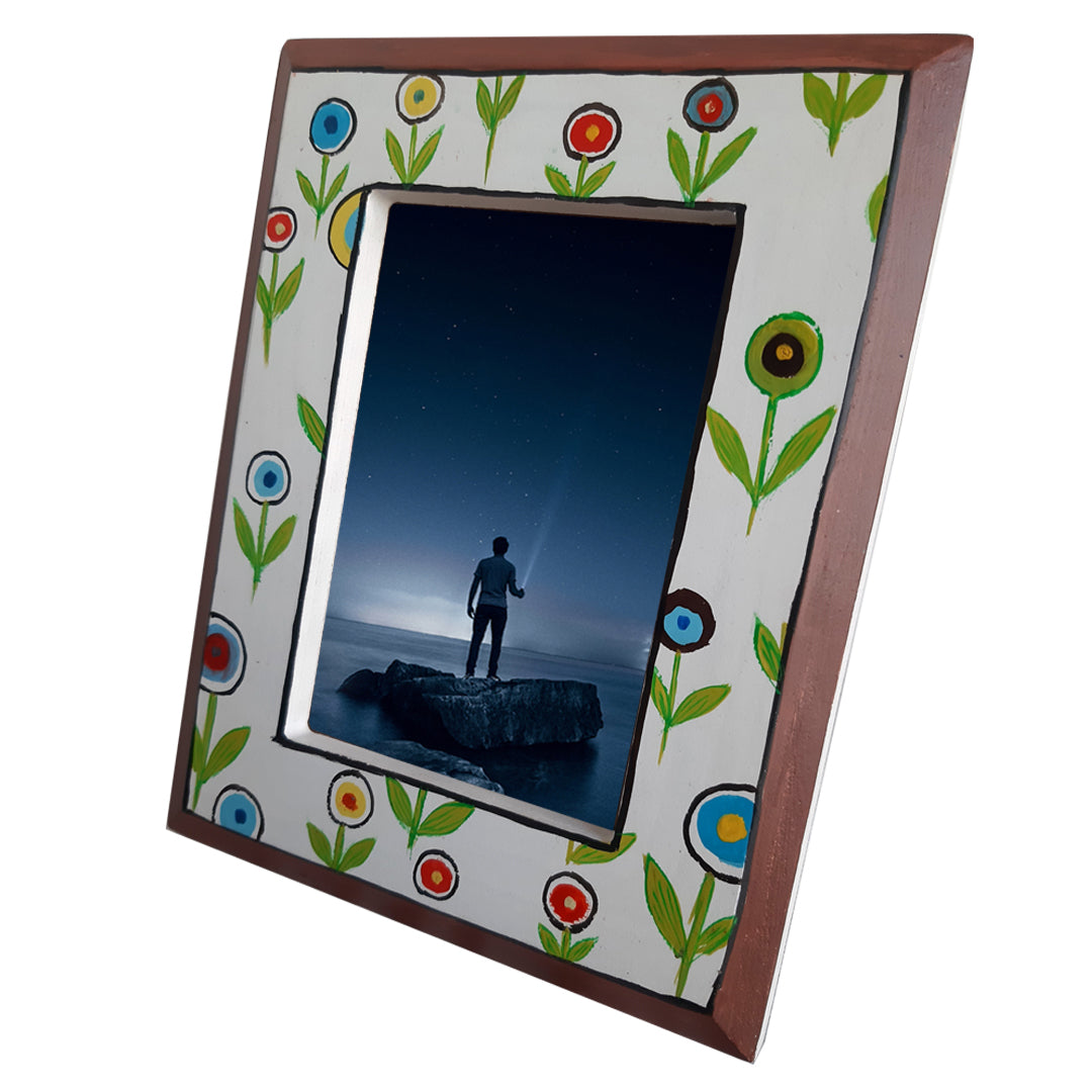 White Hand Painted Photo Frame