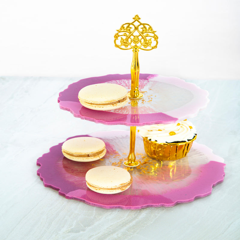Aster 2-Tier Resin Dessert Stand