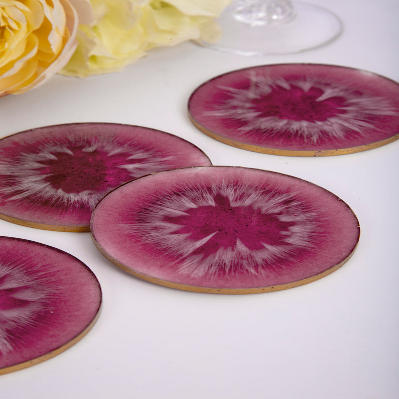 Strawberry Field Resin Coasters (Set of 4)
