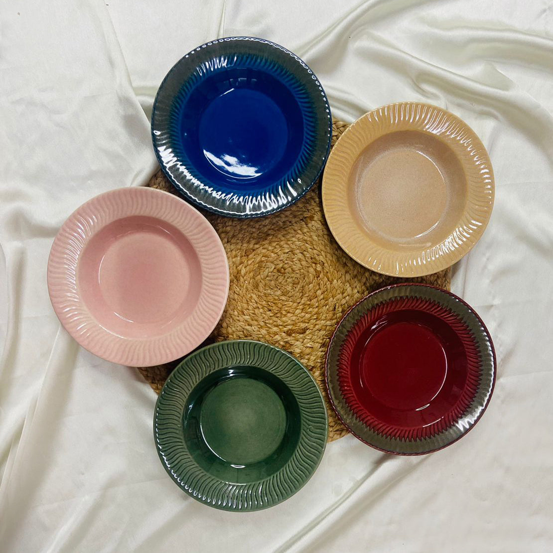 Multi Colour Pasta Plates – (Set of 5)