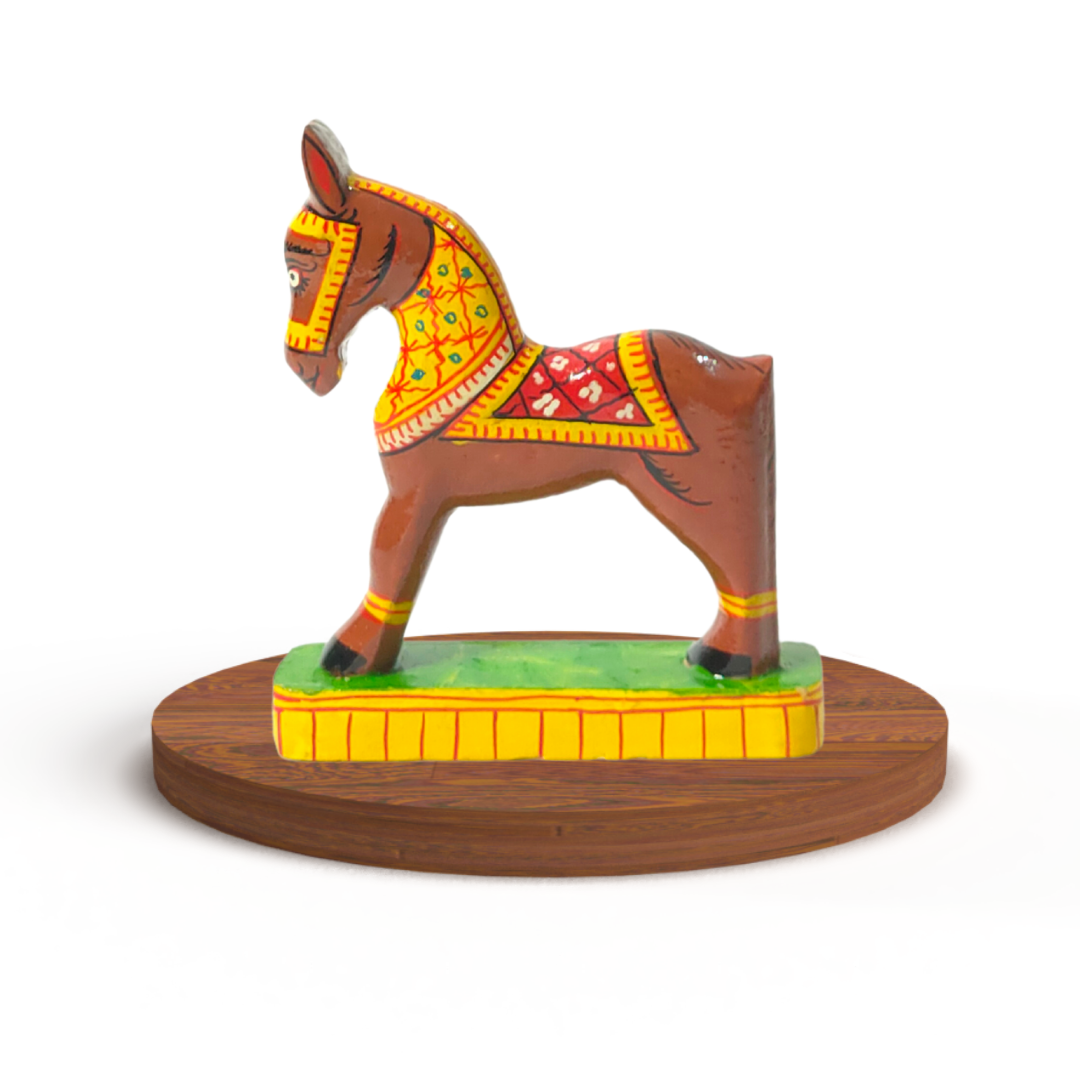 Brown Handmade Handpainted Wooden Horse