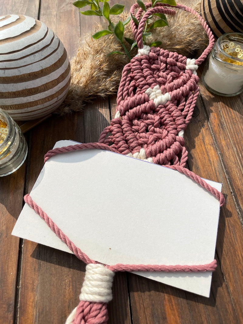 Handcrafted Knotted Natural Macrame Cotton Hanging Photoframe FOR 6X4 PICTURES