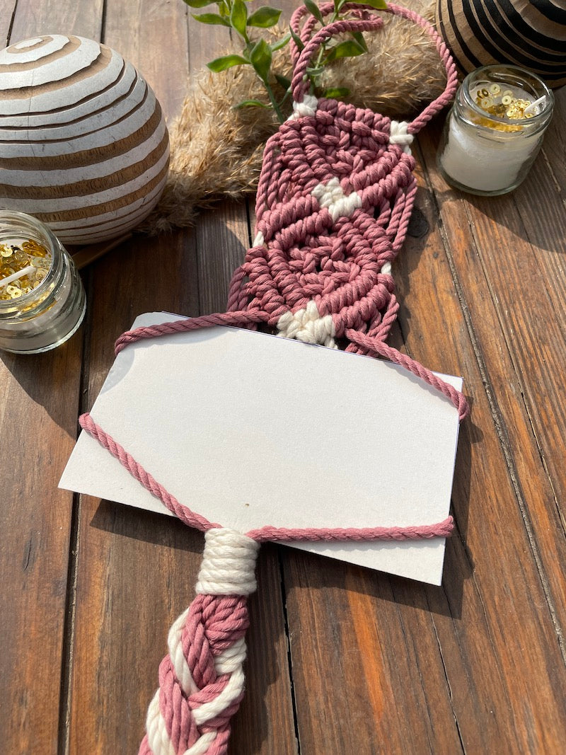Handcrafted Knotted Natural Macrame Cotton Hanging Photoframe FOR 6X4 PICTURES