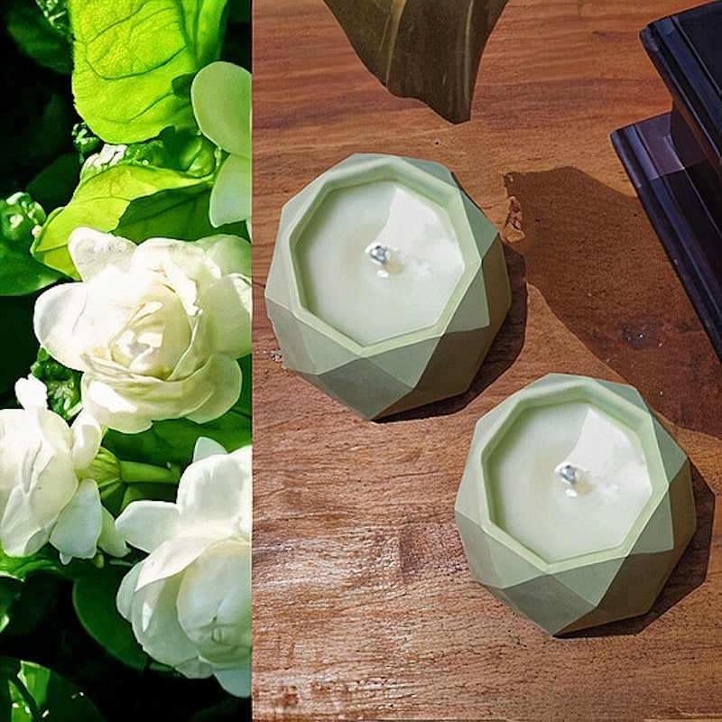 Green Jasmine Fragrance Candle Jars  (Set of 2)