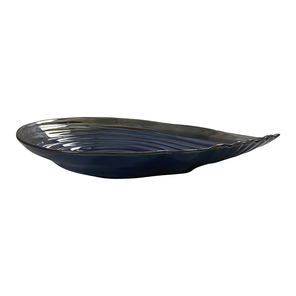 Sea Shell Glazed Ceramic Serving Platter