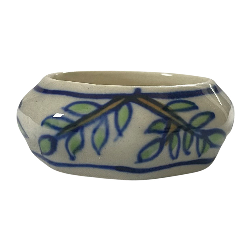 Colorful Floral Hand-Painted Ceramic Dip Bowls (Set of 2)