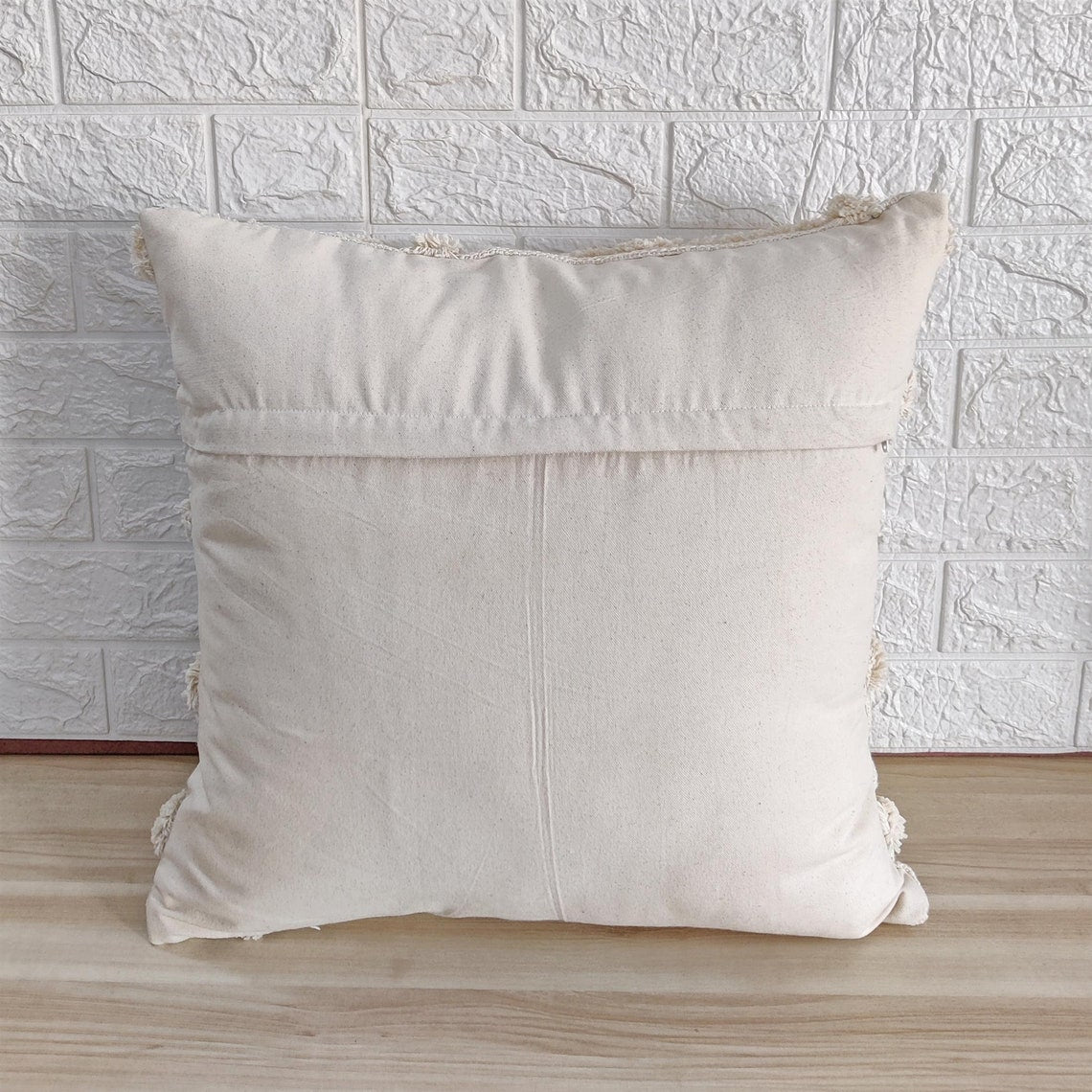 Ivory Natural Raw Cotton Tufted Cushion Cover