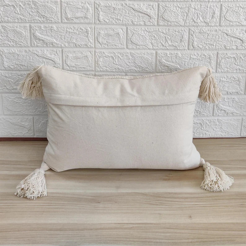 Sunset On The Beach Tufted Cotton Cushion Cover