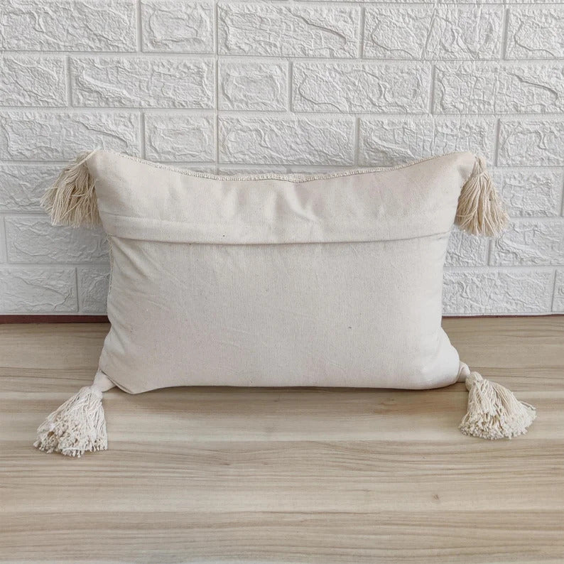 Rust & Ivory Tufted Designer Cushion Cover