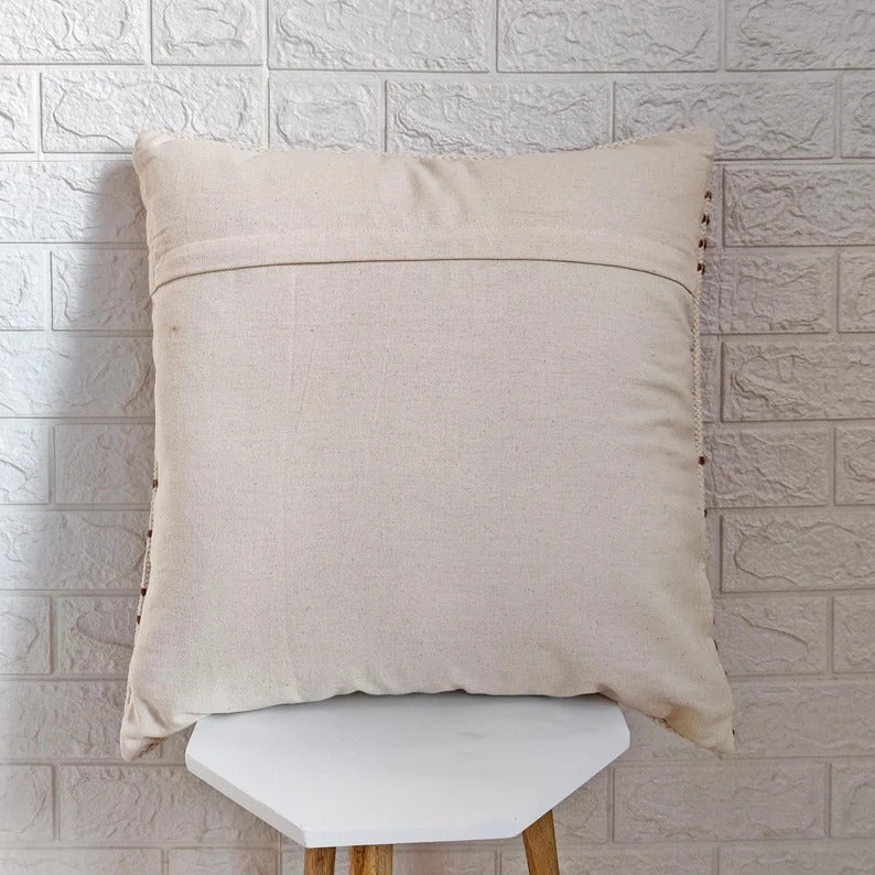 Dusty Orange & Ivory Handloom Woven Cushion Cover