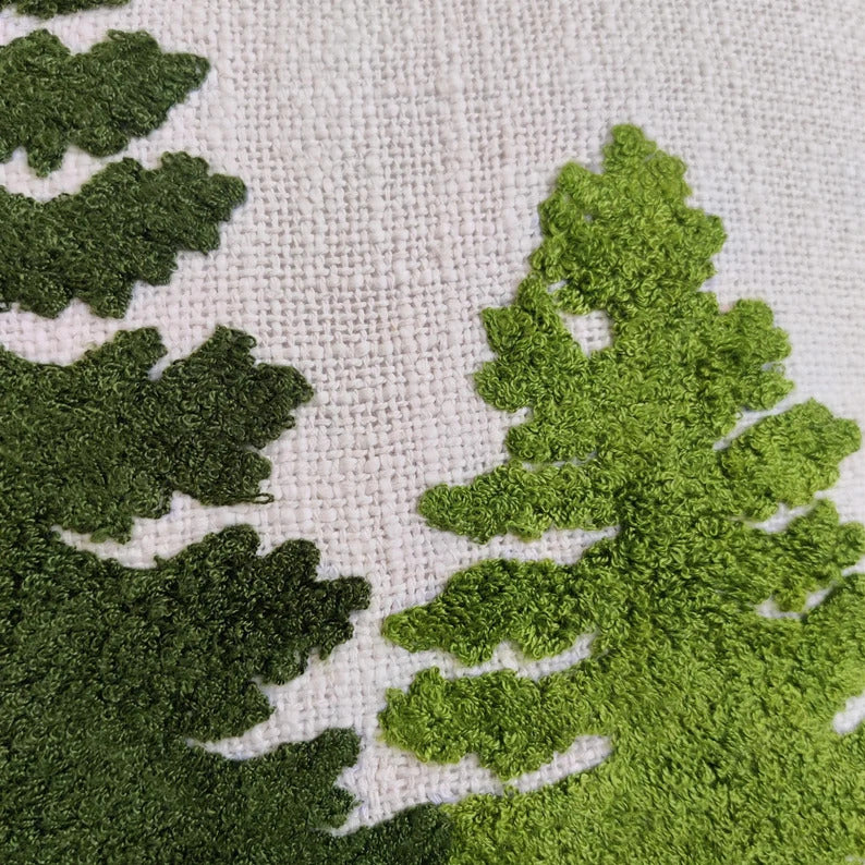Christmas Trees Hand Embroidered Cushion Cover