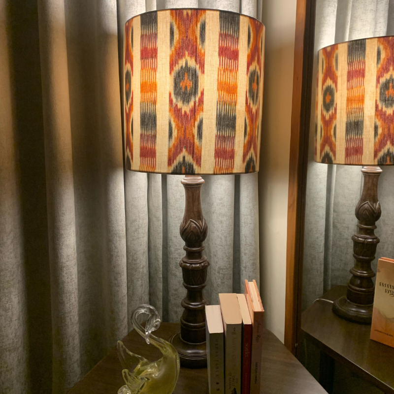 Brushstroke Ikat Drum Lampshade (Large)