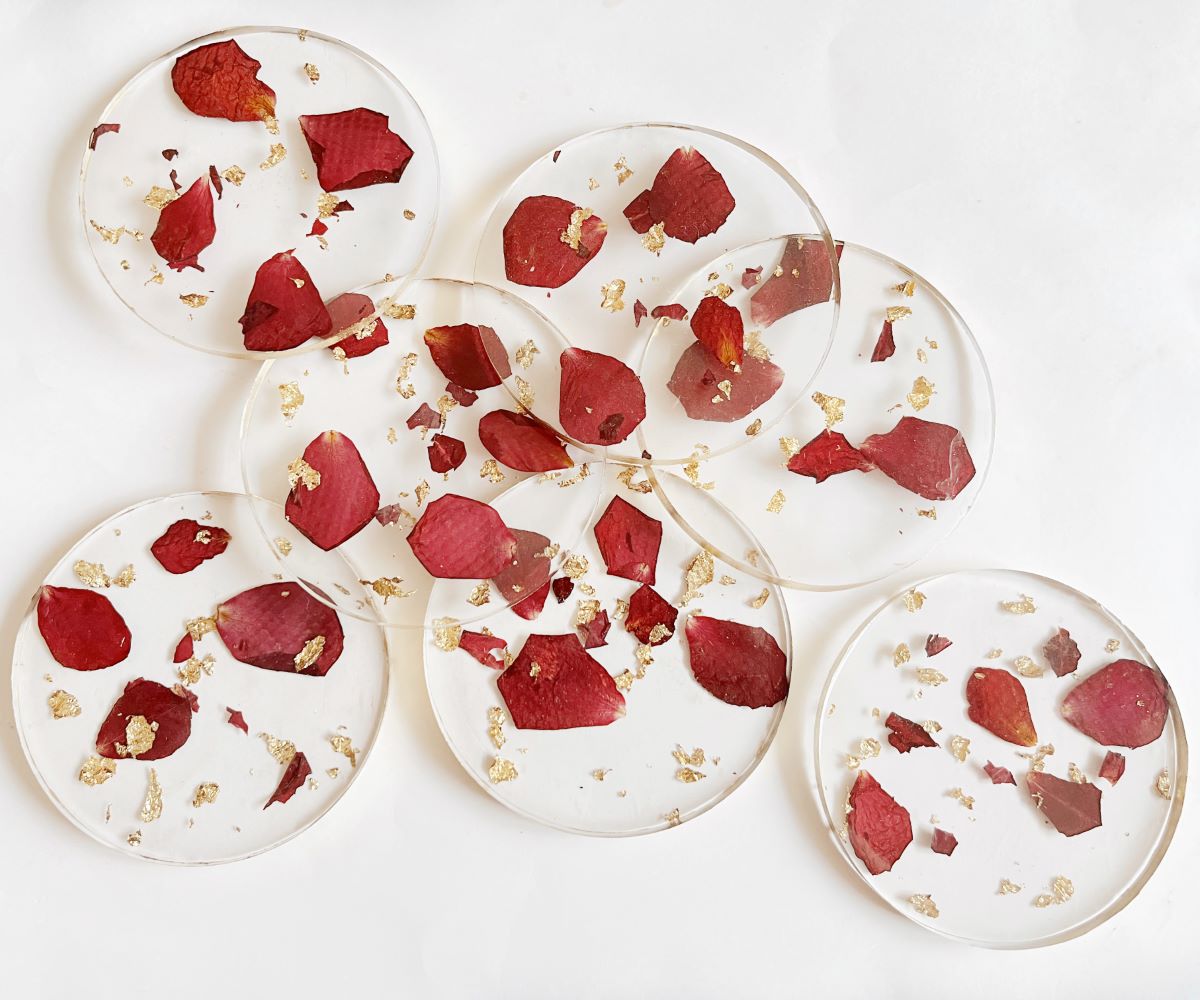 Handmade Rose Coasters (Set of 2/4/6)