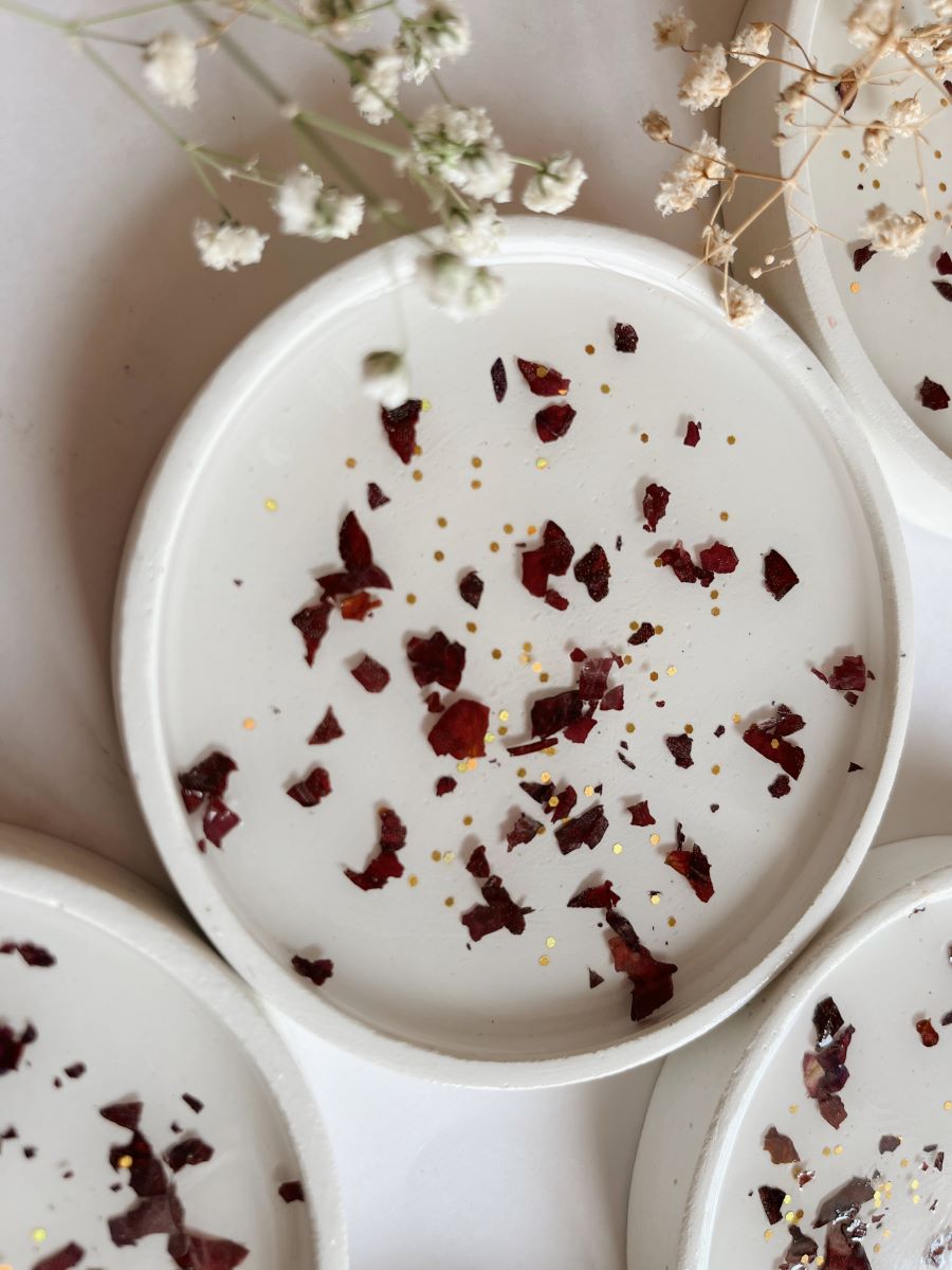 Concrete Resin Petals Coasters (Set of 2/4/6)