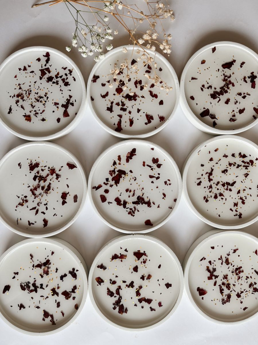 Concrete Resin Petals Coasters (Set of 2/4/6)