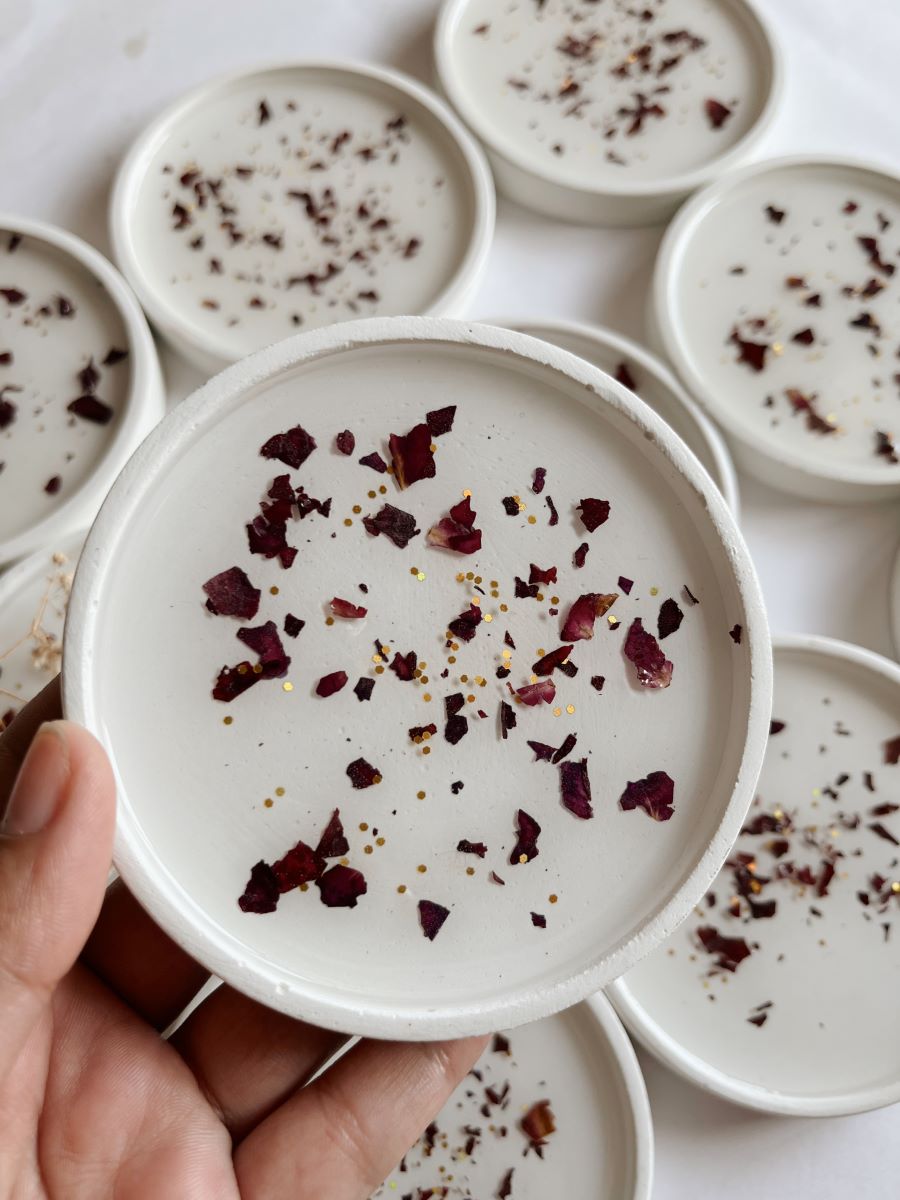 Concrete Resin Petals Coasters (Set of 2/4/6)