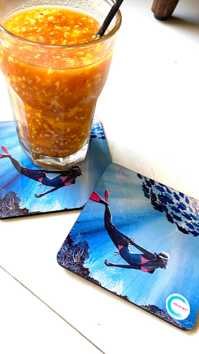 Diving In Dreams Coasters (Set Of 4)