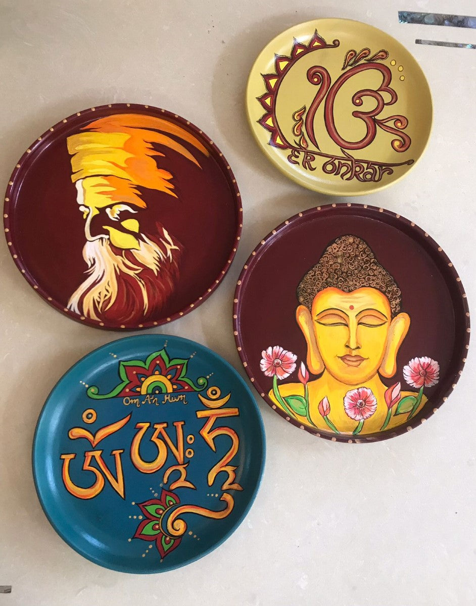Handpainted Wall Plates (Set of 4)